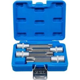 Jeu de douilles à embouts | 12,5 mm (1/2") | Profil T (pour Torx) avec perçage | 4 pièces