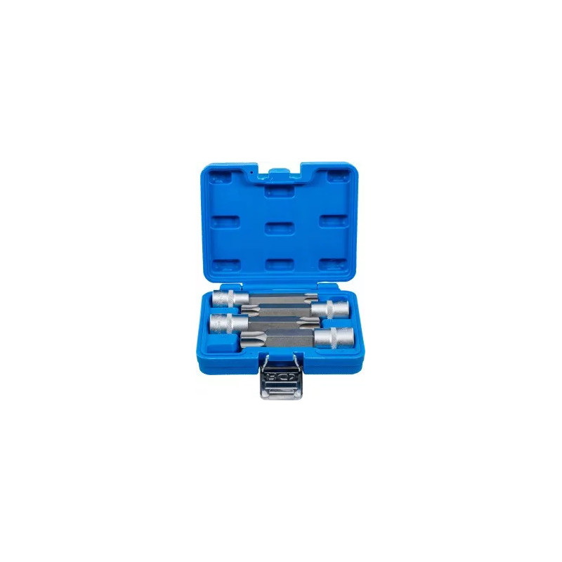 Jeu de douilles à embouts | 12,5 mm (1/2") | Profil T (pour Torx) avec perçage | 4 pièces Jeu de douilles à embouts | 12,5 mm (1/2") | Profil T (pour Torx) avec perçage | 4 pièces