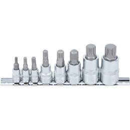 Jeu de douilles à embouts | Denture multiple intérieure (pour XZN) | M4 - M16 | 8 pièces