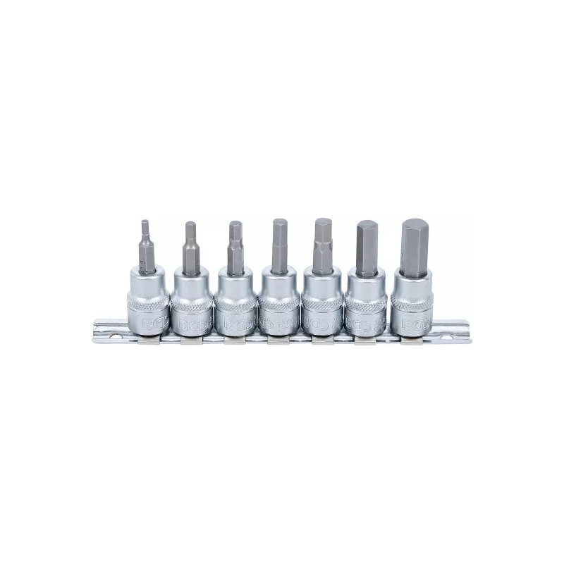 Jeu de douilles à embouts | 10 mm (3/8") | six pans intérieurs 3 - 10 mm | 7 pièces Jeu de douilles à embouts | 10 mm (3/8") | six pans intérieurs 3 - 10 mm | 7 pièces