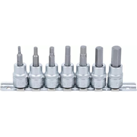 Jeu de douilles à embouts | 10 mm (3/8") | six pans intérieurs 3 - 10 mm | 7 pièces