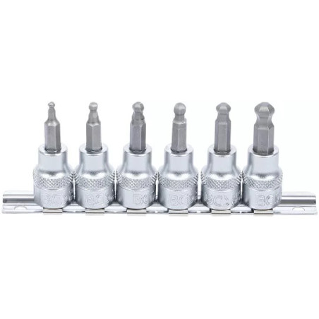 Jeu de douilles à embouts | 10 mm (3/8") | six pans intérieurs avec tête sphérique 3 - 8 mm | 6 pièces