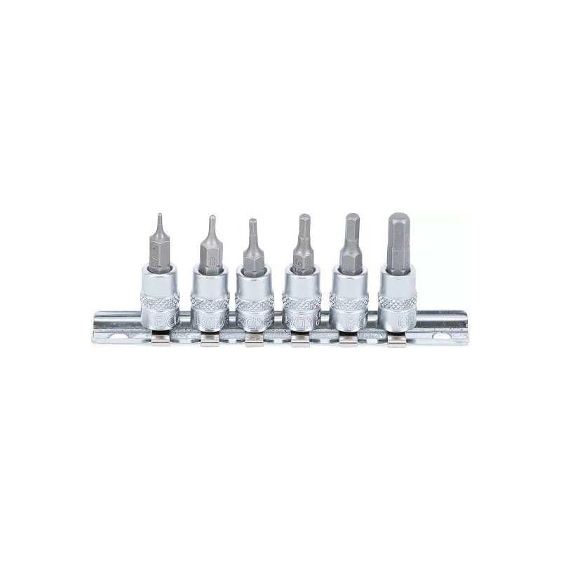 Jeu de douilles à embouts | 6,3 mm (1/4") | six pans intérieurs | 1,5 - 6 mm | 6 pièces Jeu de douilles à embouts | 6,3 mm (1/4") | six pans intérieurs | 1,5 - 6 mm | 6 pièces