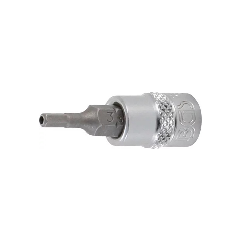 Douille à embouts | Empreinte carré femelle 6,3 mm (1/4") | six pans femelle avec alésage 3 mm Douille à embouts | Empreinte carré femelle 6,3 mm (1/4") | six pans femelle avec alésage 3 mm