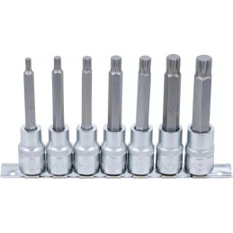 Jeu de douilles à embouts | 12,5 mm (1/2") | Denture multiple intérieure (pour XZN) M5 - M14 | 7 pièces