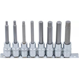 Jeu de douilles à embouts | 12,5 mm (1/2") | six pans intérieurs | 5 - 13 mm | 8 pièces