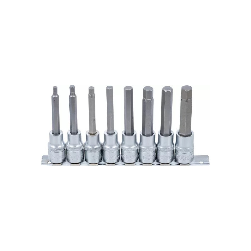 Jeu de douilles à embouts | 12,5 mm (1/2") | six pans intérieurs | 5 - 13 mm | 8 pièces Jeu de douilles à embouts | 12,5 mm (1/2") | six pans intérieurs | 5 - 13 mm | 8 pièces