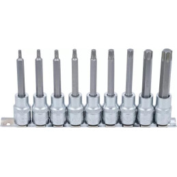 Jeu de douilles à embouts | carré femelle 12,5 mm (1/2") | profil T (pour Torx) | 9 pièces