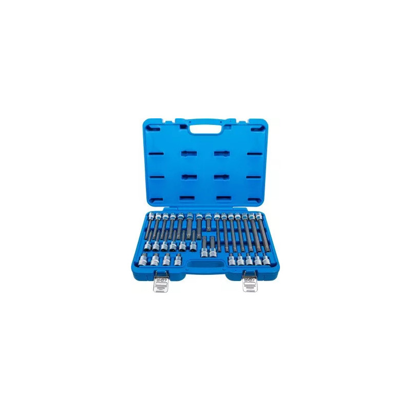Jeu de douilles à embouts | 12,5 mm (1/2") | Profil cannelé (pour Ribe) | 32 pièces Jeu de douilles à embouts | 12,5 mm (1/2") | Profil cannelé (pour Ribe) | 32 pièces
