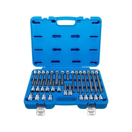 Jeu de douilles à embouts | 12,5 mm (1/2") | Profil cannelé (pour Ribe) | 32 pièces