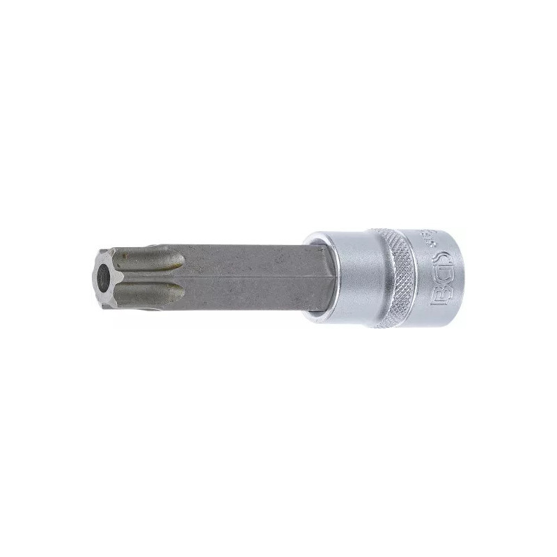Douille à embouts | longueur 100 mm | 12,5 mm (1/2") | profil T (pour Torx) avec perçage T80 Douille à embouts | longueur 100 mm | 12,5 mm (1/2") | profil T (pour Torx) avec perçage T80