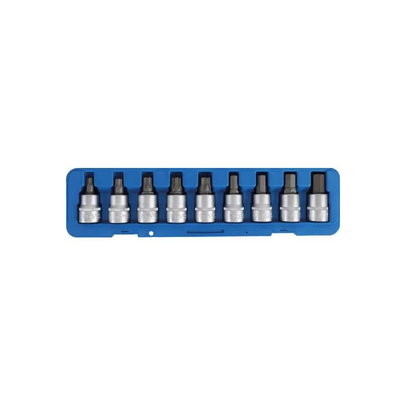 Jeu de douilles à embouts | 20 mm (3/4") | six pans intérieurs profil T (pour Torx) | 9 pièces Jeu de douilles à embouts | 20 mm (3/4") | six pans intérieurs profil T (pour Torx) | 9 pièces