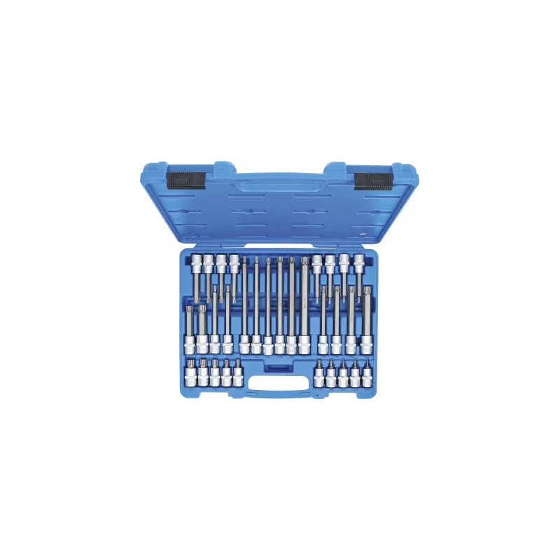 Jeu de douilles à embouts | 12,5 mm (1/2") | Profil TP (pour Torx Plus) TP20 - TP70 | 32 pièces Jeu de douilles à embouts | 12,5 mm (1/2") | Profil TP (pour Torx Plus) TP20 - TP70 | 32 pièces