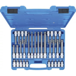 Jeu de douilles à embouts | 12,5 mm (1/2") | Profil TPS (pour Torx Plus) avec perçage TPS20 - TPS70 | 32 pièces