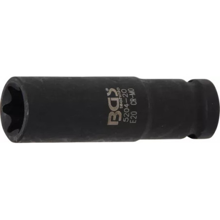 Douille à choc, profil E, longue | 12,5 mm (1/2") | E20
