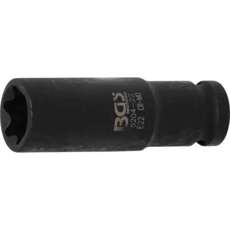 Douille à choc, profil E, longue | 12,5 mm (1/2") | E22