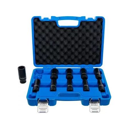 Jeu de douilles à choc, six pans, longues | 12,5 mm (1/2") | 10 - 24 mm | 10 pièces