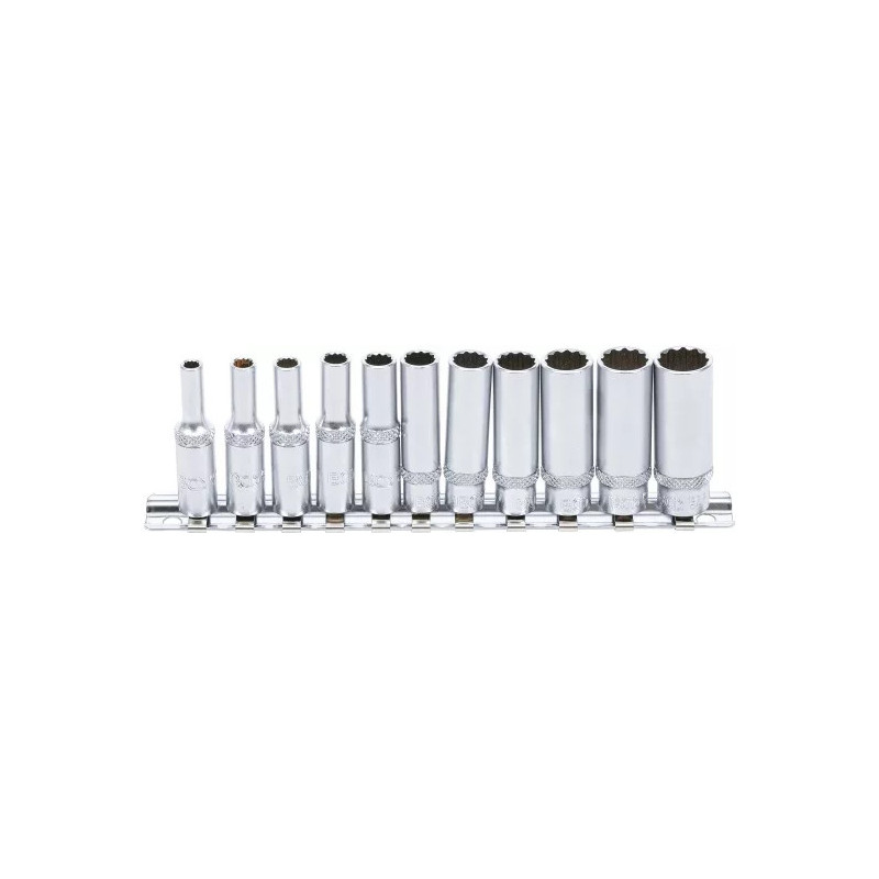 Jeu de douilles, douze pans, longues | 6,3 mm (1/4") | 4 - 13 mm | 11 pièces Jeu de douilles, douze pans, longues | 6,3 mm (1/4") | 4 - 13 mm | 11 pièces