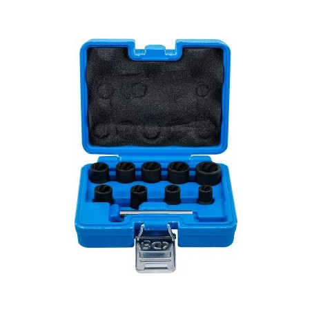 Jeu de douilles spiralées/extracteur de vis | 10 mm (3/8") | 10 - 19 mm | 10 pièces