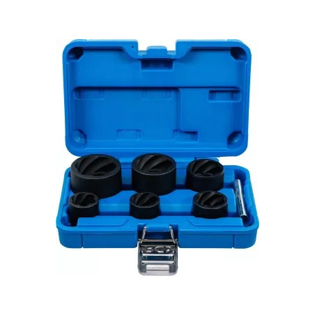 Jeu de douilles spiralées/extracteur de vis | 12,5 mm (1/2") + 20 mm (3/4") | 22 - 41 mm | 6 pièces