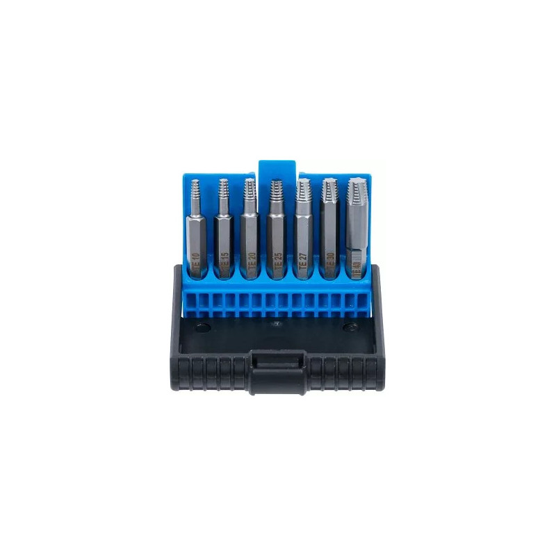 Jeu d'extracteurs de vis | pour profil T défectueux (pour Torx) T10 - T40 | 7 pièces