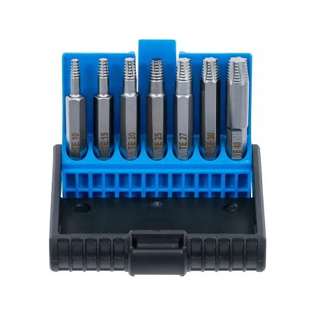Jeu d'extracteurs de vis | pour profil T défectueux (pour Torx) T10 - T40 | 7 pièces