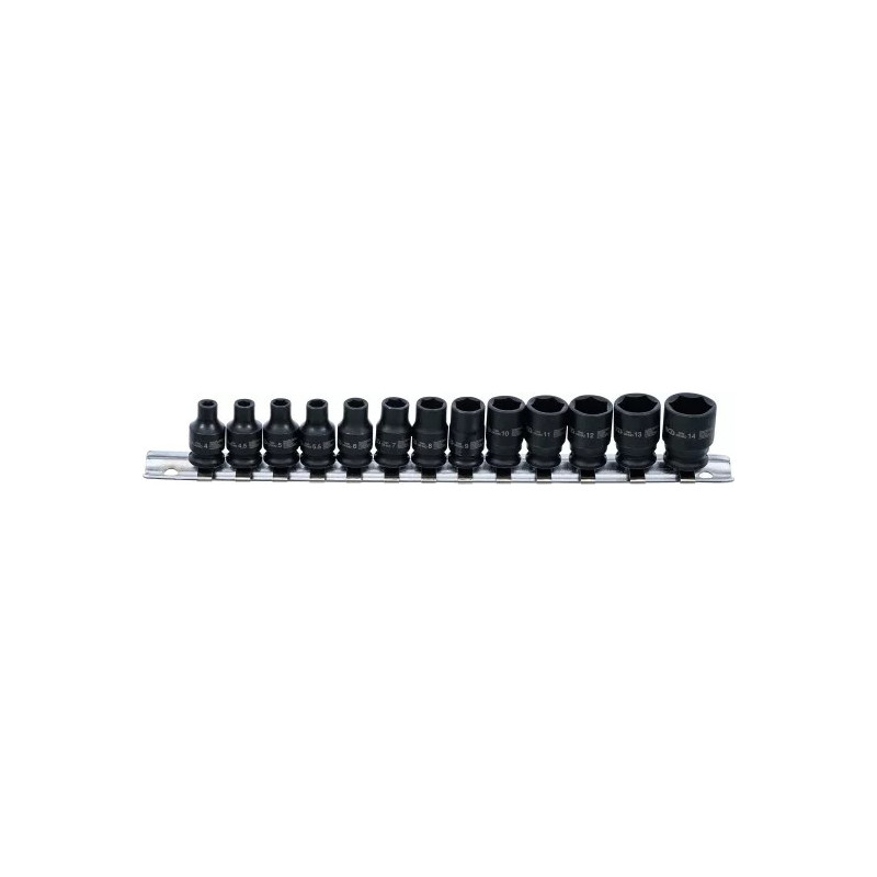 Jeu de douilles à choc, six pans | 6,3 mm (1/4") | 4 - 14 mm | 13 pièces Jeu de douilles à choc, six pans | 6,3 mm (1/4") | 4 - 14 mm | 13 pièces