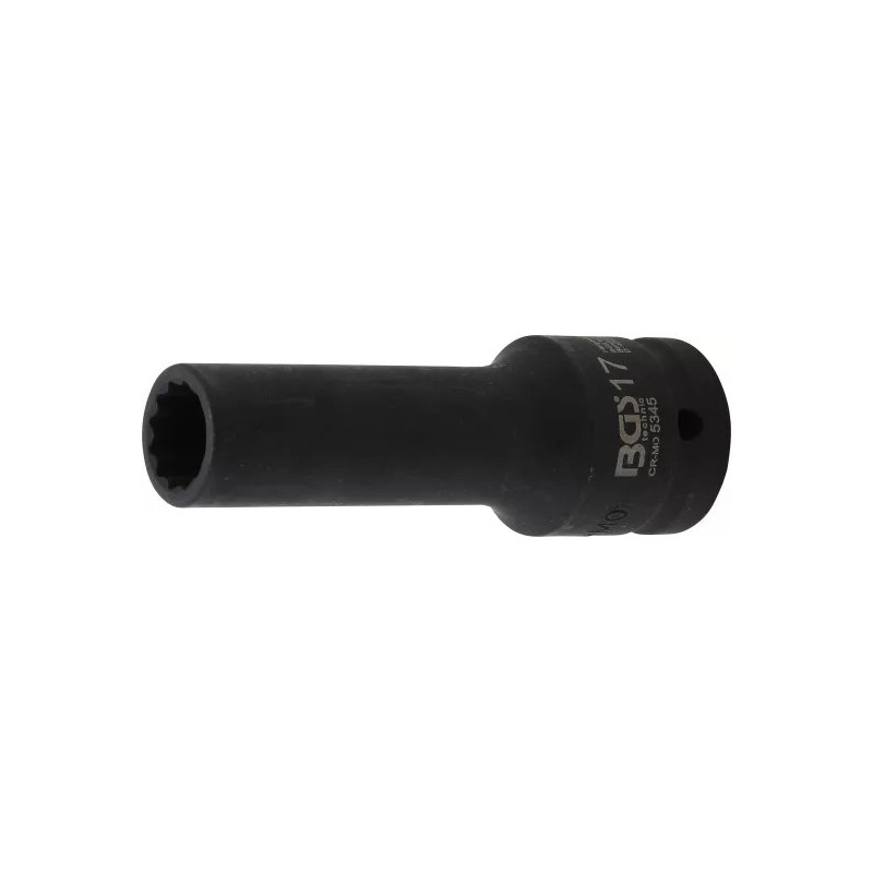 Douille à choc, douze pans, longue | 20 mm (3/4") | 17 mm Douille à choc, douze pans, longue | 20 mm (3/4") | 17 mm