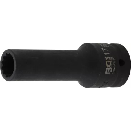 Douille à choc, douze pans, longue | 20 mm (3/4") | 17 mm