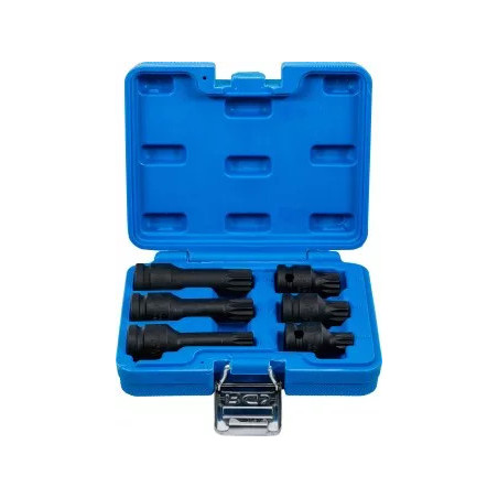 Jeu de douilles à embouts à choc | 12,5 mm (1/2") | Denture multiple intérieure (pour XZN) M14 - M18 | 6 pièces