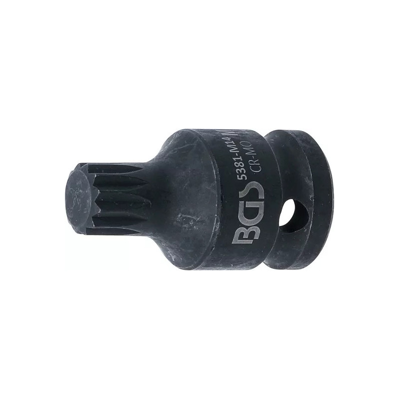 Douille à embouts à choc | longueur 43 mm | 12,5 mm (1/2") | denture multiple intérieure (pour XZN) M14 Douille à embouts à choc | longueur 43 mm | 12,5 mm (1/2") | denture multiple intérieure (pour XZN) M14