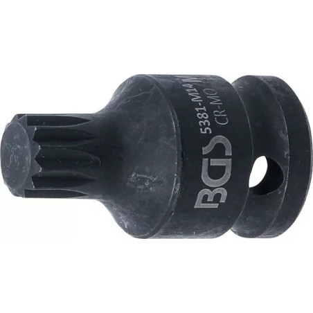 Douille à embouts à choc | longueur 43 mm | 12,5 mm (1/2") | denture multiple intérieure (pour XZN) M14