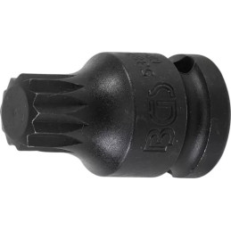 Douille à embouts à choc | longueur 43 mm | 12,5 mm (1/2") | denture multiple intérieure (pour XZN) M16