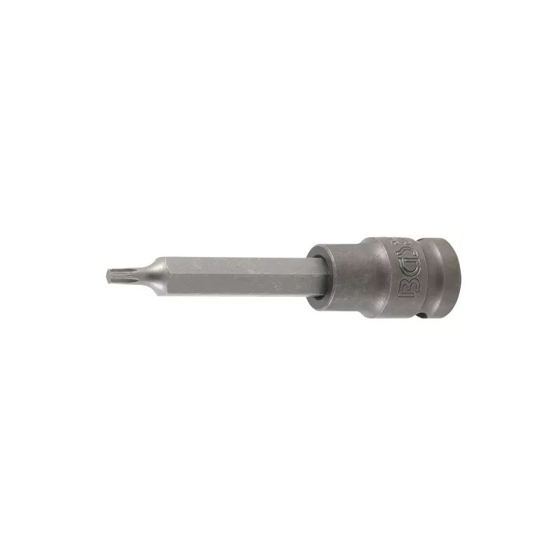 Douille à embouts à choc | longueur 100 mm | 12,5 mm (1/2") | profil T (pour Torx) T25 Douille à embouts à choc | longueur 100 mm | 12,5 mm (1/2") | profil T (pour Torx) T25