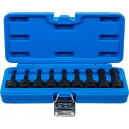 Jeu de douilles à embouts à choc | 12,5 mm (1/2") | Profil T (pour Torx) T20 - T70 | 9 pièces