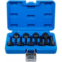 Jeu de douilles à embouts à choc | 12,5 mm (1/2") | Denture multiple intérieure (pour XZN) M4 - M16 | 9 pièces