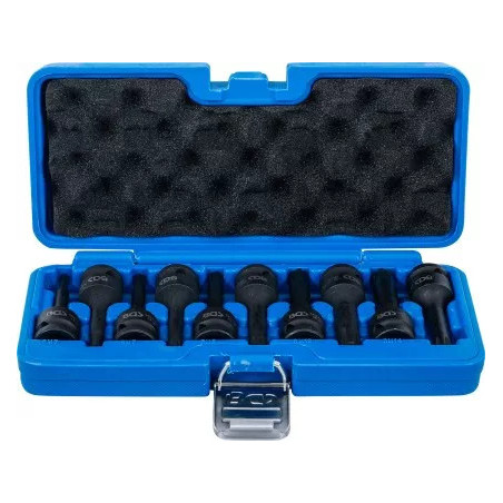 Jeu de douilles à embouts à choc | 12,5 mm (1/2") | Profil cannelé (pour Ribe) M5 - M14 | 9 pièces