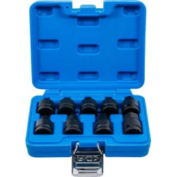 Jeu de douilles à embouts à choc | 12,5 mm (1/2") | six pans intérieurs 5 - 19 mm | 9 pièces