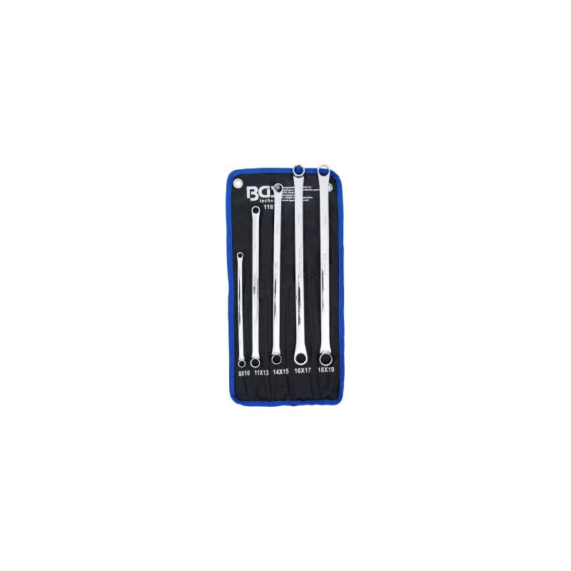 Jeu de clés à œil doubles | extra longues | 8 - 19 mm | 5 pièces Jeu de clés à œil doubles | extra longues | 8 - 19 mm | 5 pièces