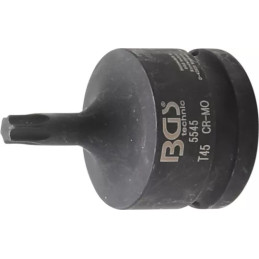Douille à embouts de puissance | longueur 60 mm | 20 mm (3/4") | Profil T (pour Torx) T45