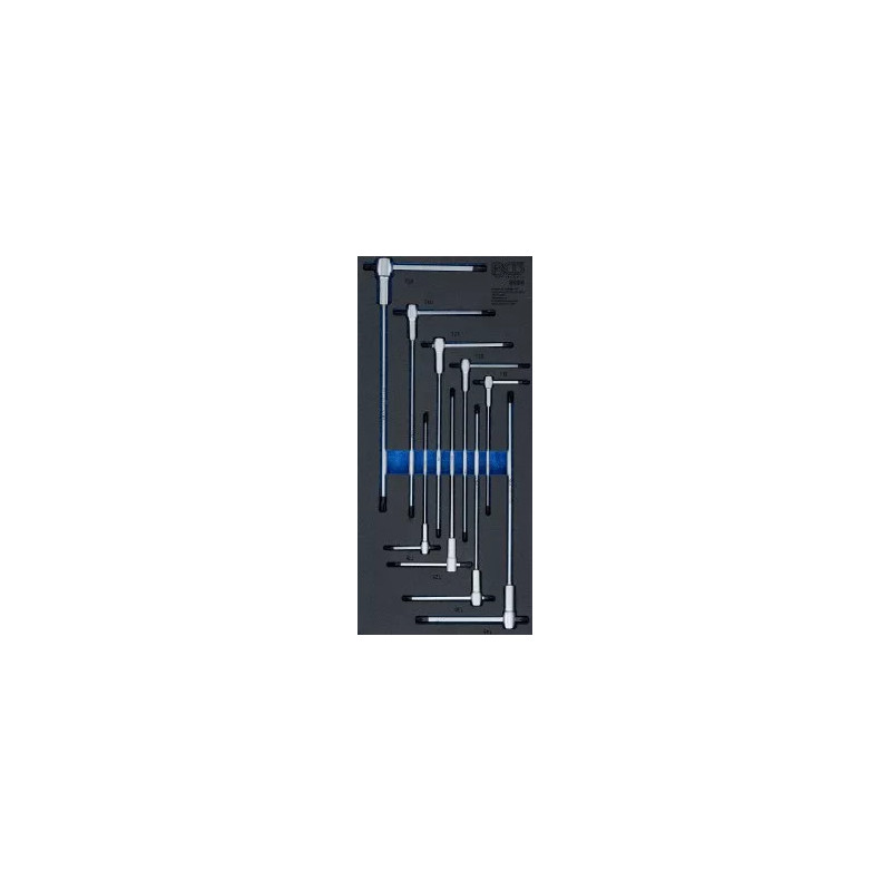 Insert de servante d’atelier 1/3 : Jeu de tournevis avec poignée en T coulissante | profil T (pour Torx) | T10 - T50 | 9 pcs. Insert de servante d’atelier 1/3 : Jeu de tournevis avec poignée en T coulissante | profil T (pour Torx) | T10 - T50 | 9 pcs.