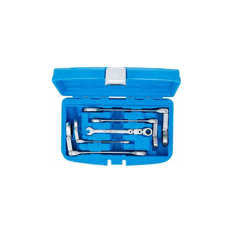 Jeu de clés mixtes à cliquet à double articulation | pliable | 8 - 19 mm | 5 pièces Jeu de clés mixtes à cliquet à double articulation | pliable | 8 - 19 mm | 5 pièces