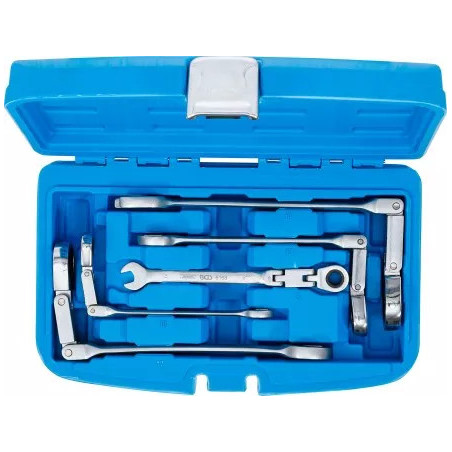 Jeu de clés mixtes à cliquet à double articulation | pliable | 8 - 19 mm | 5 pièces