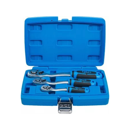 Jeu de cliquets | denture fine | 6,3 mm (1/4") - 10 mm (3/8") - 12,5 mm (1/2") | 3 pièces