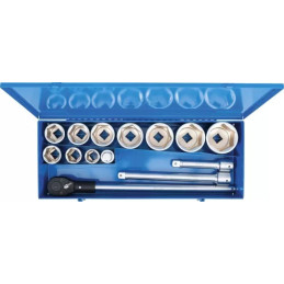 Coffret de douilles | 25 mm (1") | 15 pièces