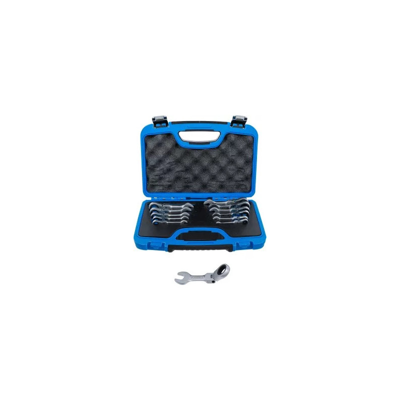 Jeu de clés mixtes à cliquet | courtes | pliable | 8 - 19 mm | 12 pièces Jeu de clés mixtes à cliquet | courtes | pliable | 8 - 19 mm | 12 pièces