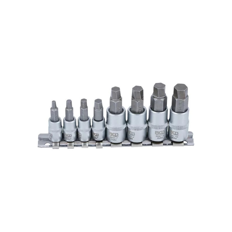 Jeu d'extracteurs de vis | 6,3 mm (1/4") / 10 mm (3/8") | pour six pans creux 3 -10 mm | 8 pièces Jeu d'extracteurs de vis | 6,3 mm (1/4") / 10 mm (3/8") | pour six pans creux 3 -10 mm | 8 pièces