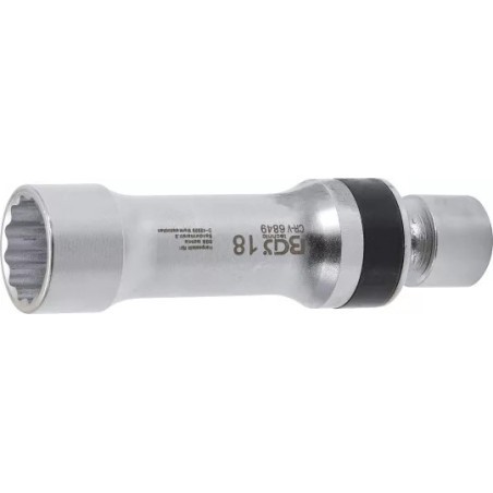 Douille articulée à bougie douze pans avec ressort de retenue | 18 mm