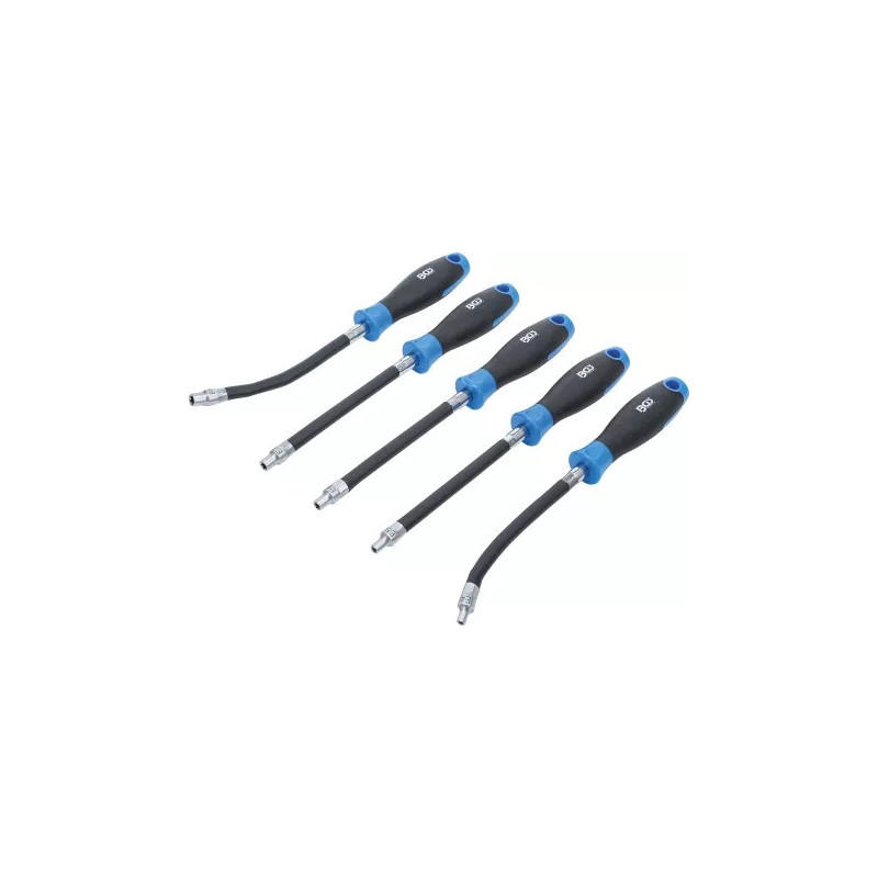 Tournevis flexible avec poignée ronde | profil E4 - E8 | longueur de lame 150 mm| 5 pièces
