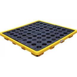 Bac de collecte d’huile | avec grille | pour 4 fûts de 200 l